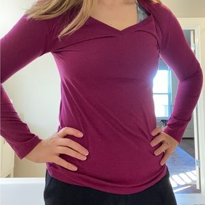 Two Small Womens Nike Dri Fit Long Sleeve V Neck Shirts